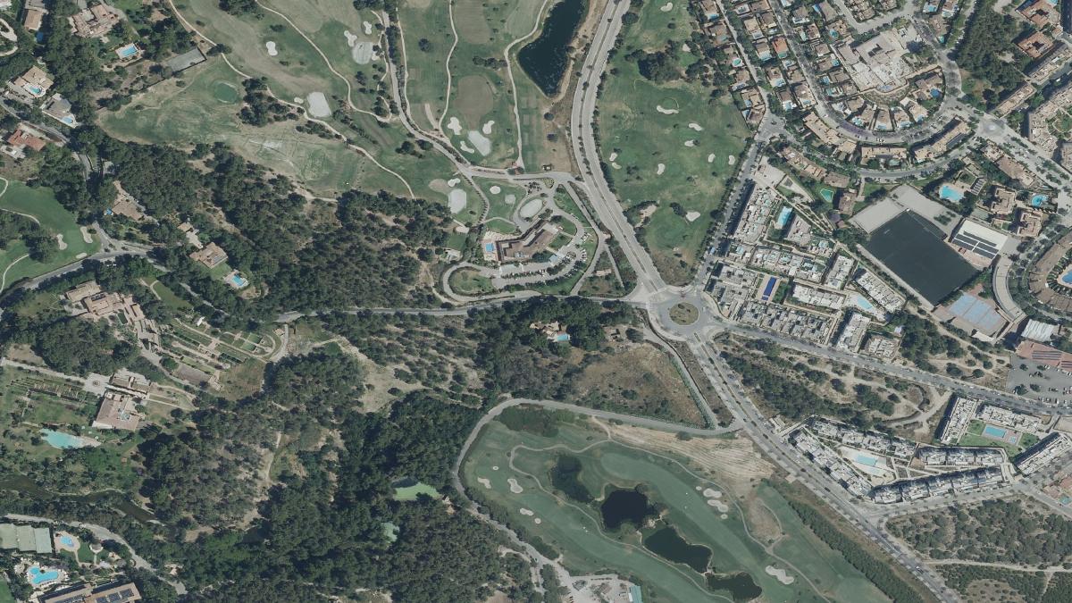 Vista aérea de Palma Pitch & Putt y su entorno